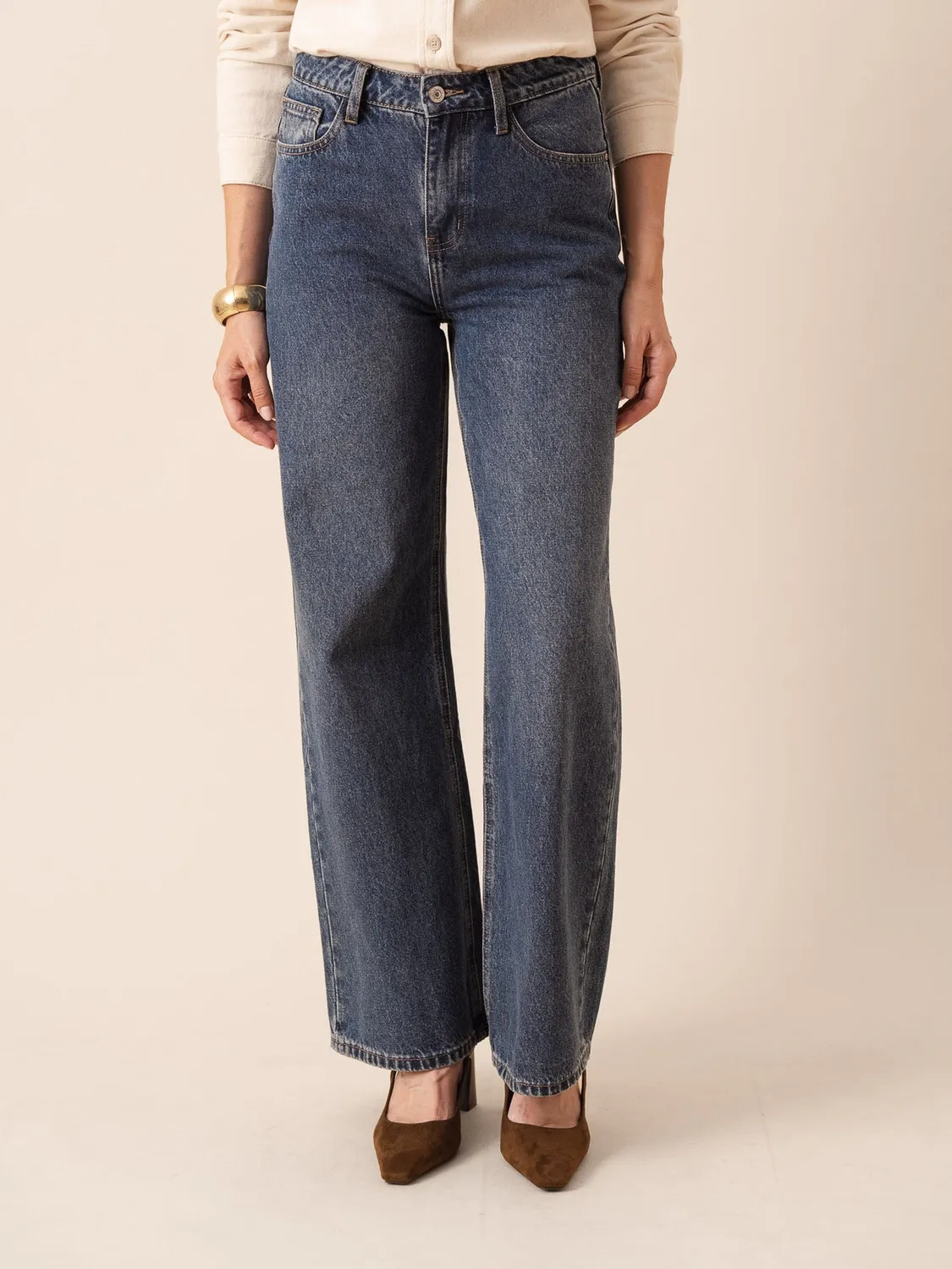 Oraije Celestin Jeans Wide Donna Blu Scuro Premium