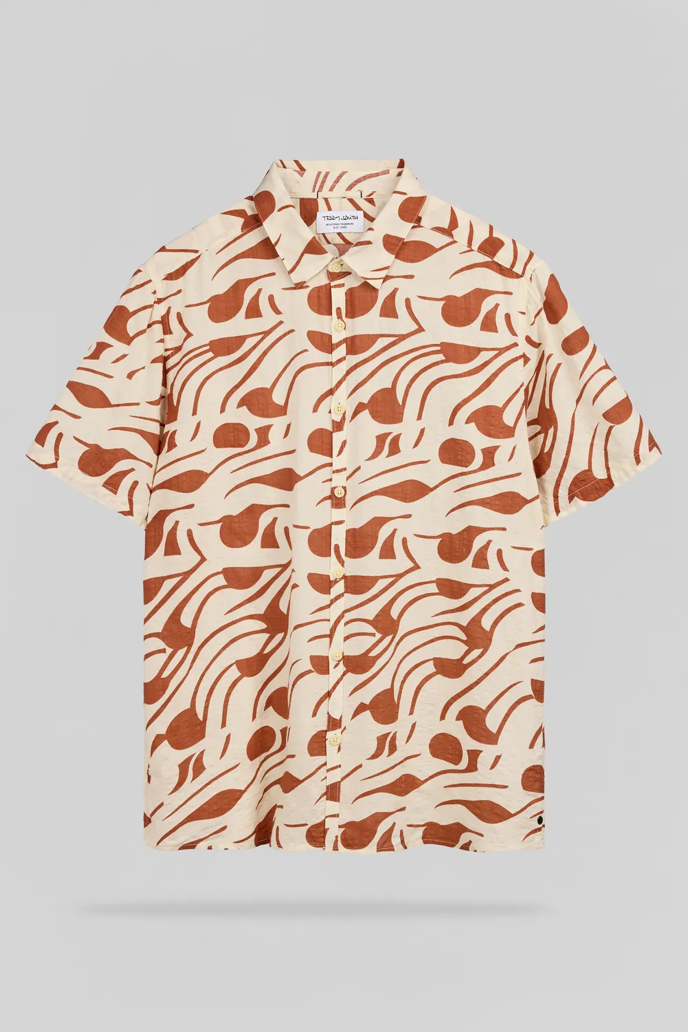 Teddy Smith C-Dixon MC camicia fantasia crema uomo