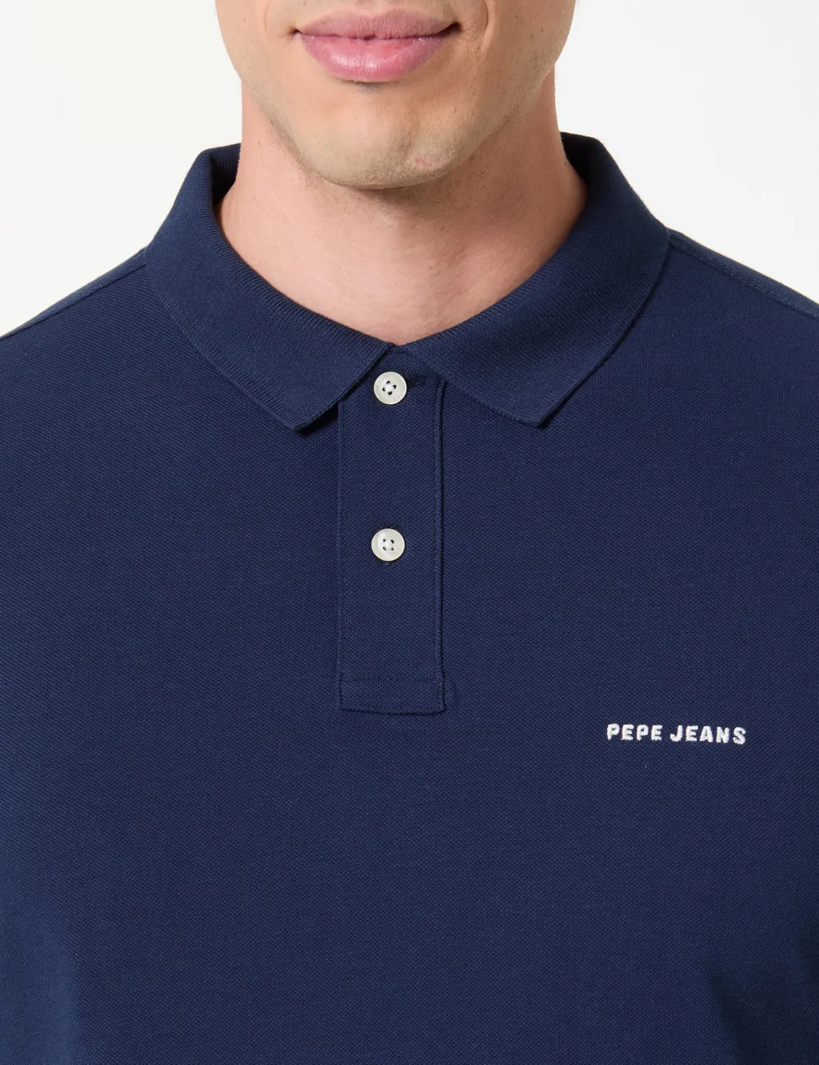 Pepe Jeans Basic polo uomo manica lunga piquet blu navy