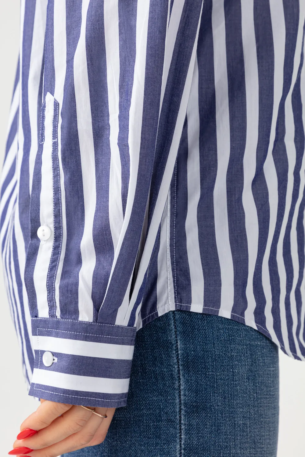 acquaverde Boy Shirt camicia Navy Off White popeline