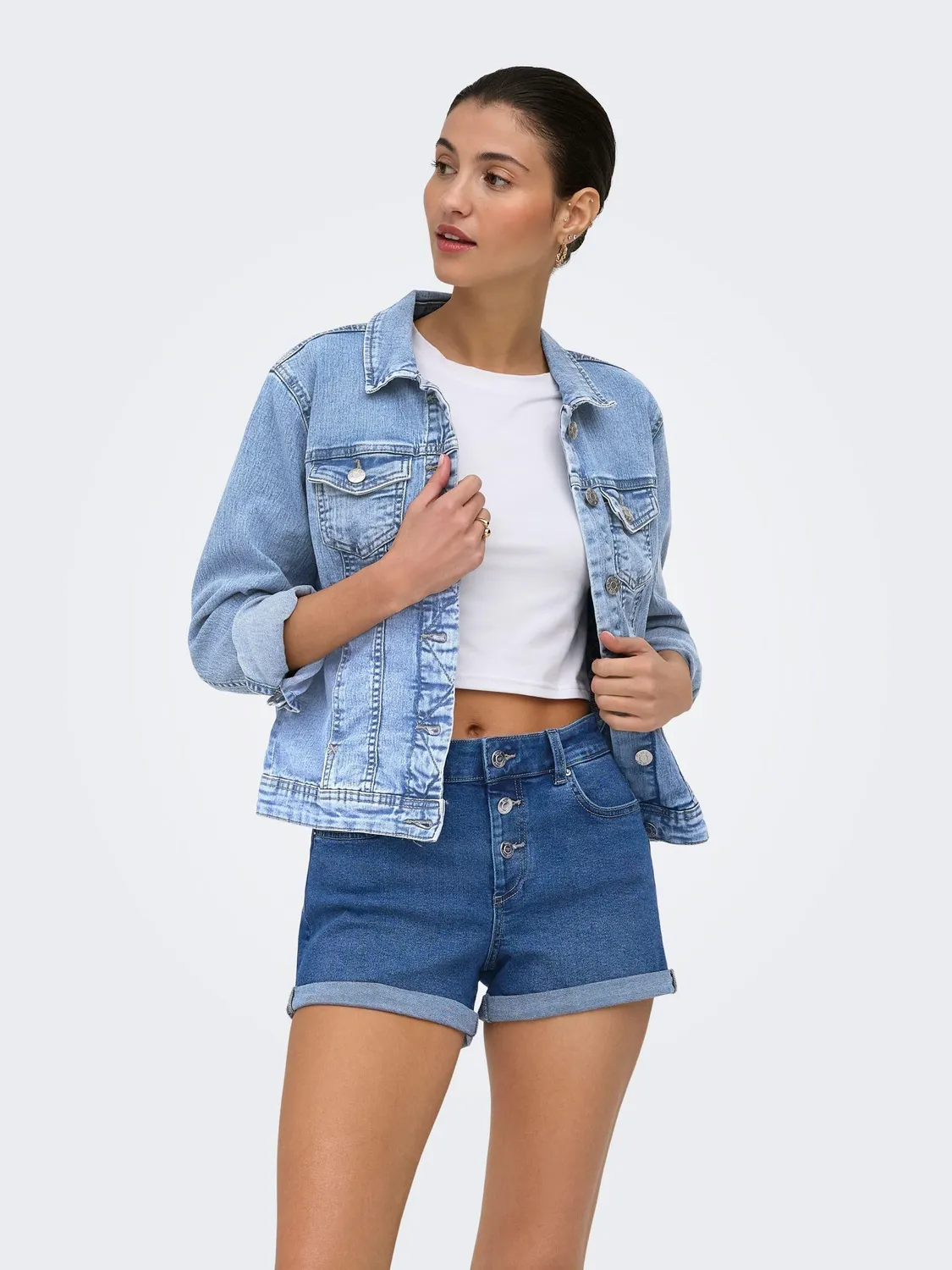 ONLY Onltia giacca denim donna Light Blue Denim