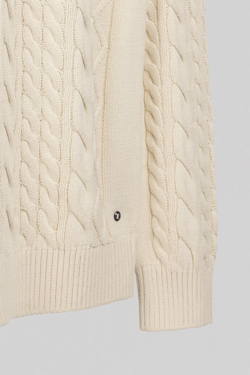 Teddy Smith P-Aron pull uomo crema trecce girocollo cotone
