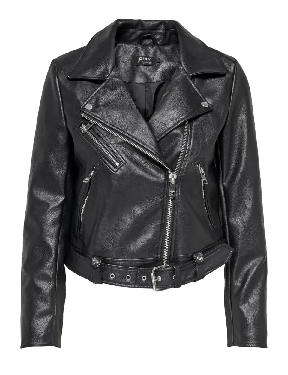ONLY Onlvera giacca biker ecopelle nera cerniera