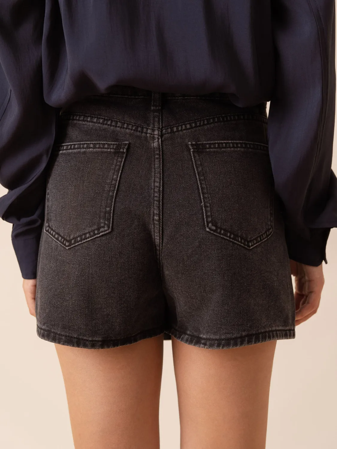 Oraije Jadene Gonna Shorts Denim Donna Grigia Trapezio