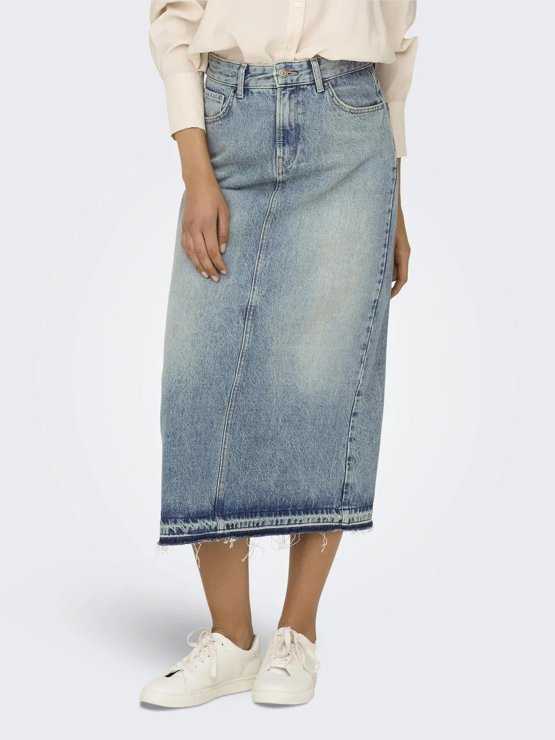 ONLY Onlnelia MW Maxi gonna denim blu medio XL