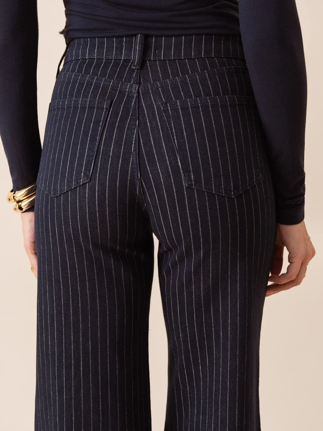 Oraije Gabriel jeans wide rigato grezzo