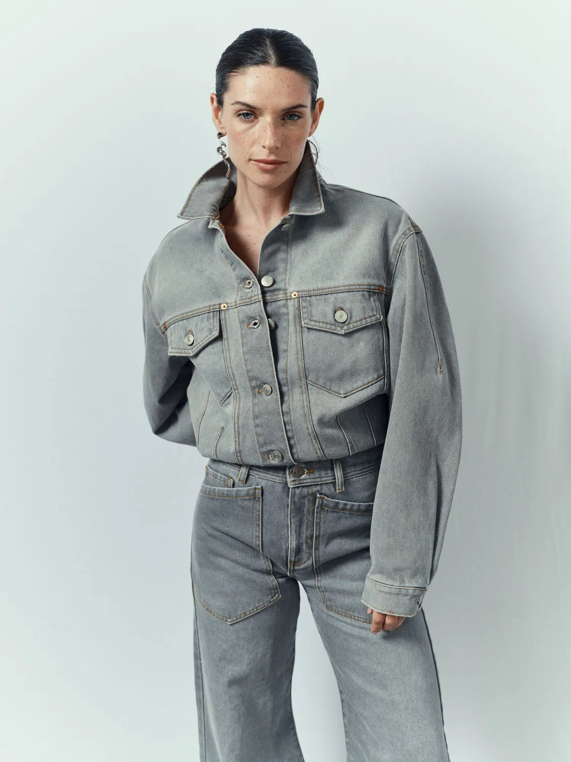 acquaverde Kendra jeans barrel used grey 13 oz