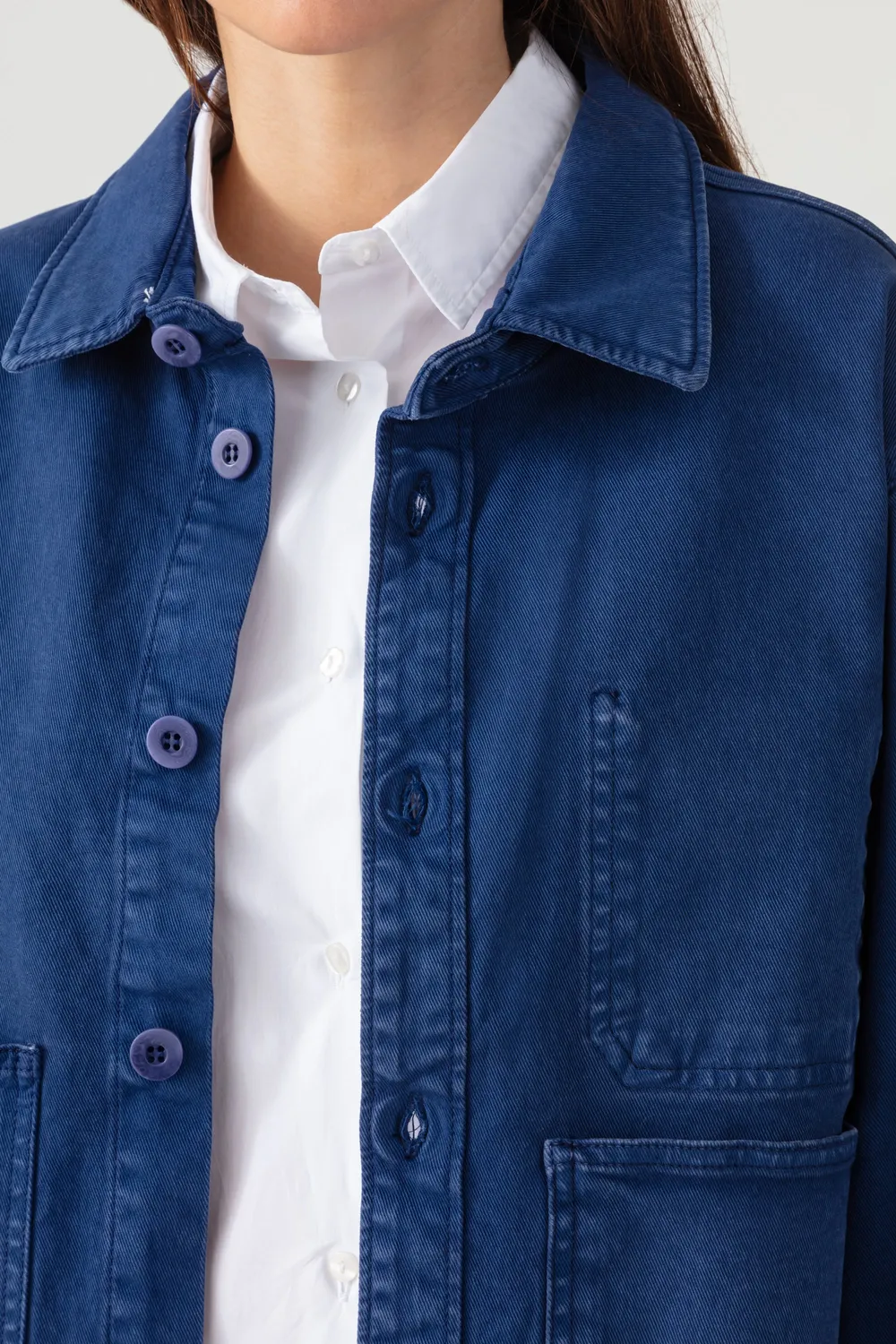 Acquaverde Abby giacca jeans Indigo tasche grandi