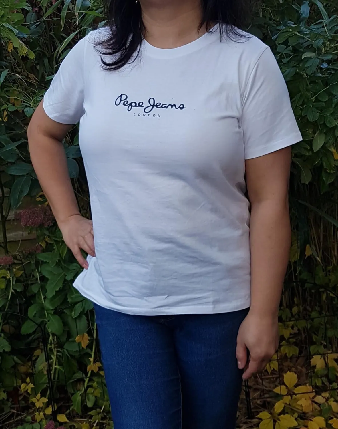 Pepe Jeans Fiore T-Shirt Donna Bianca Girocollo
