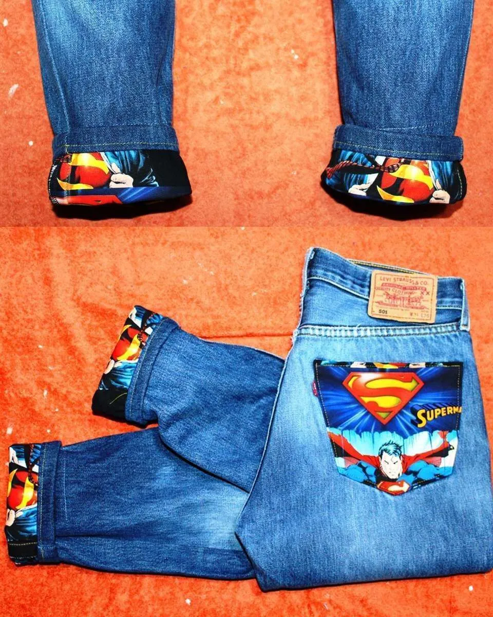 Levi's Vintage Superman jeans con tessuto fumetti inserto