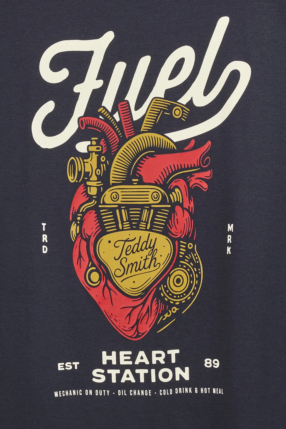Teddy Smith T-Motorheat Dark Navy t-shirt loose fit uomo