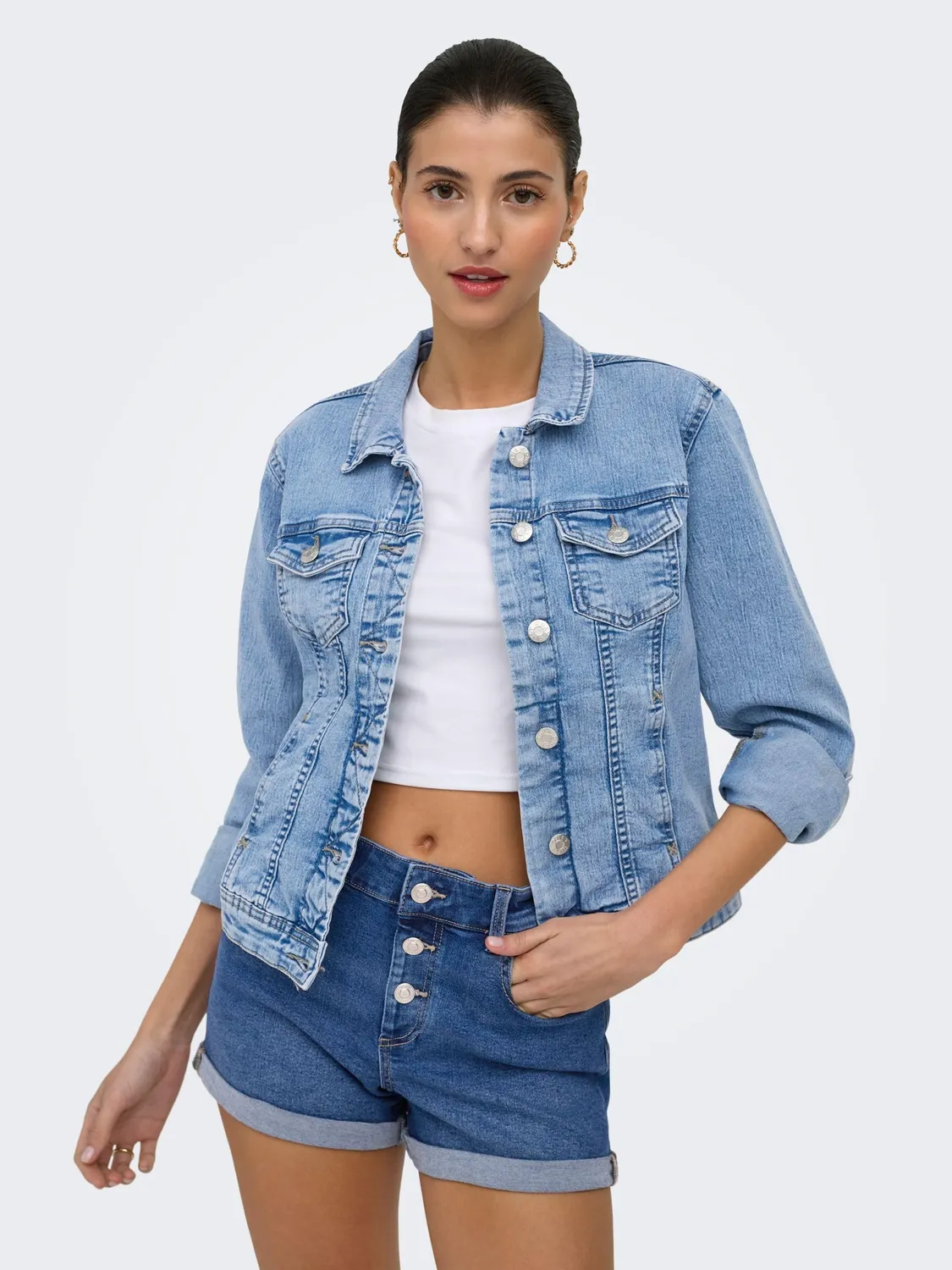 ONLY Onltia giacca denim donna Light Blue Denim