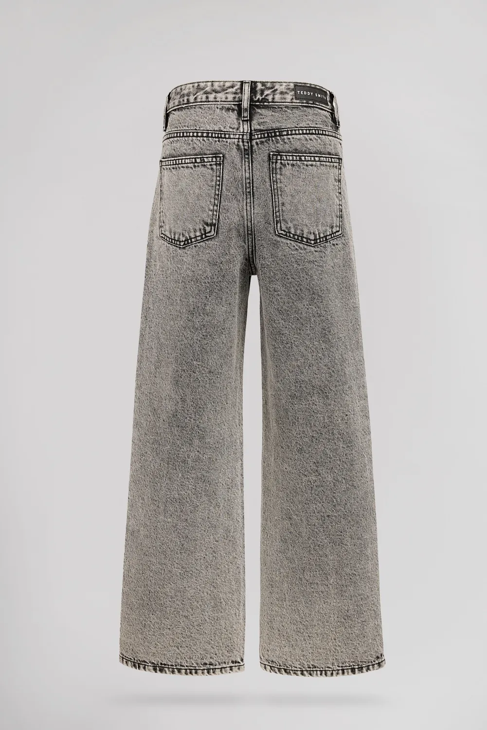 Teddy Smith P-Electra JR jeans largo grigio vita alta