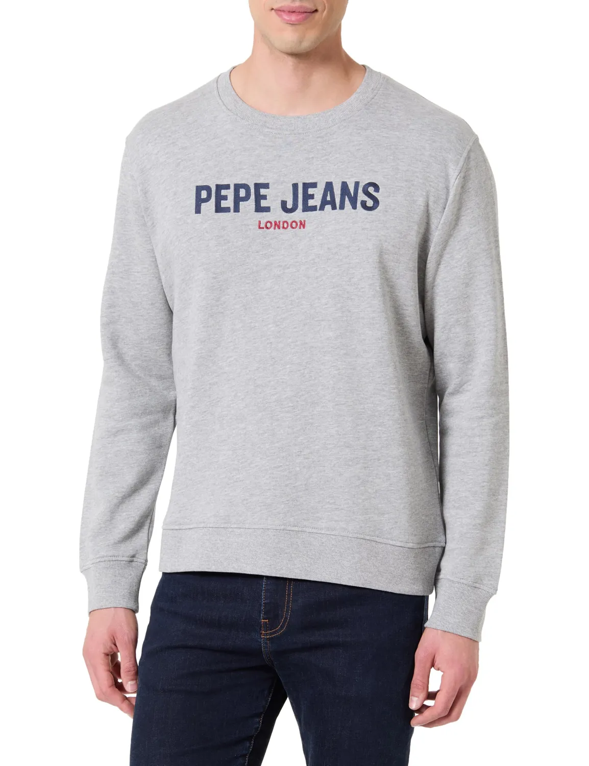 Pepe Jeans Big Logo Flag Crew felpa uomo blu navy taglia L
