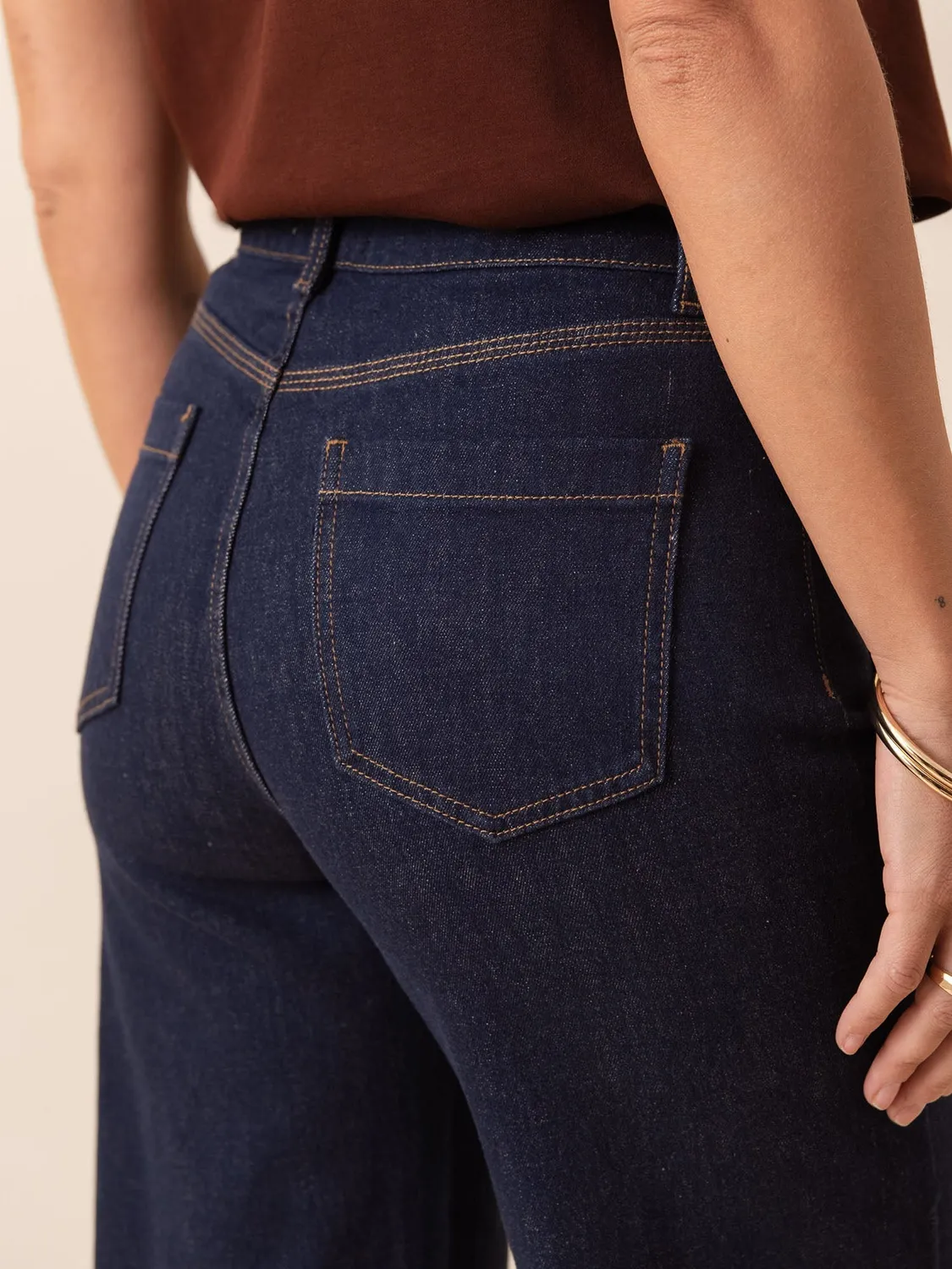 Oraije Gasparette jeans wide grezzo vita cinturata