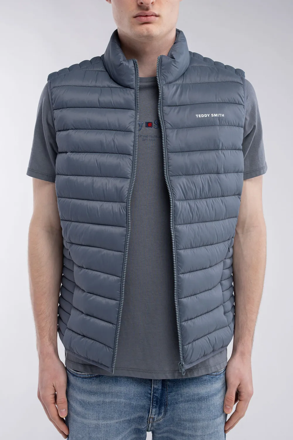 Teddy Smith B-Terry Strom Grey gilet smanicato grigio uomo