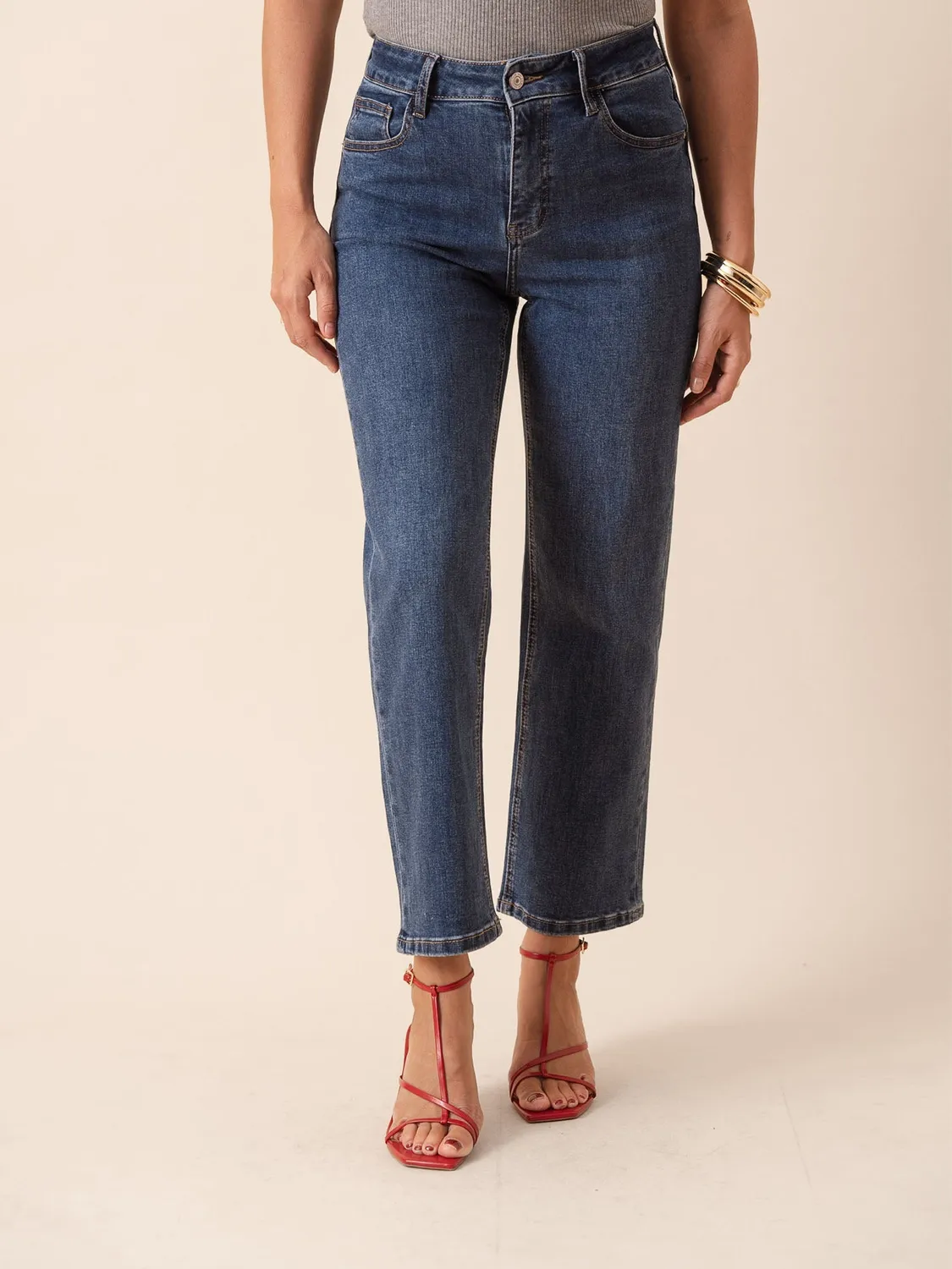 Oraije Solange jeans dritti blu scuro