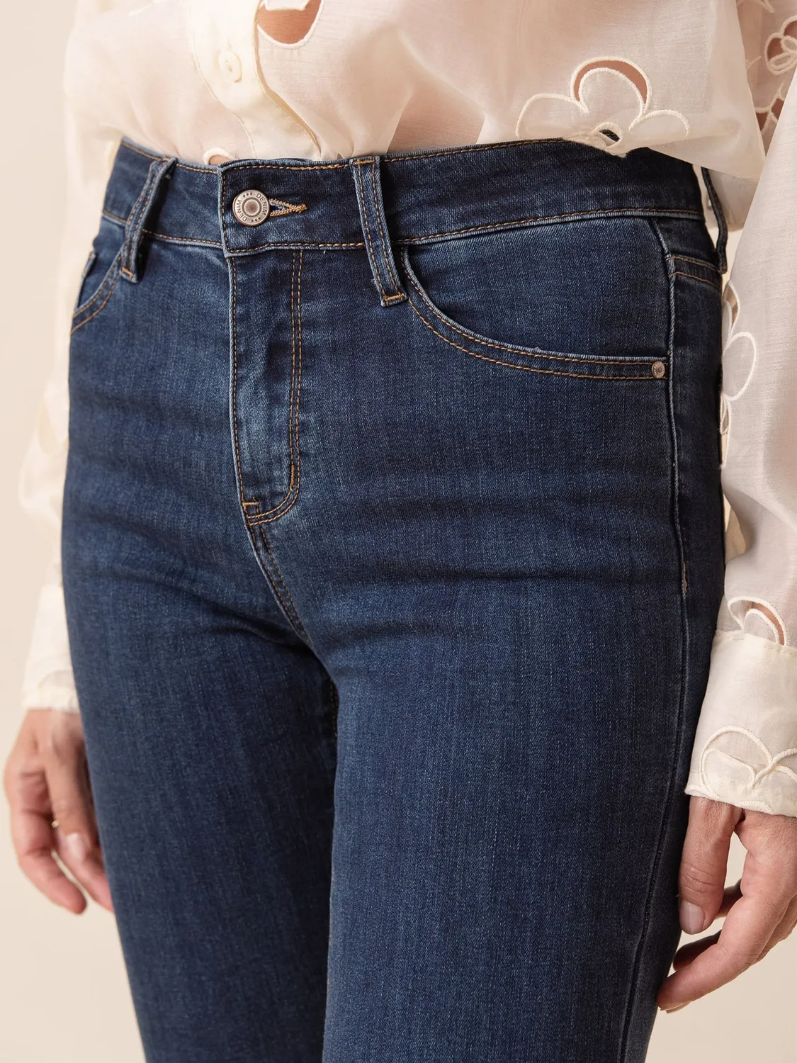 Oraije Emma jeans flare denim blu stone anni 70