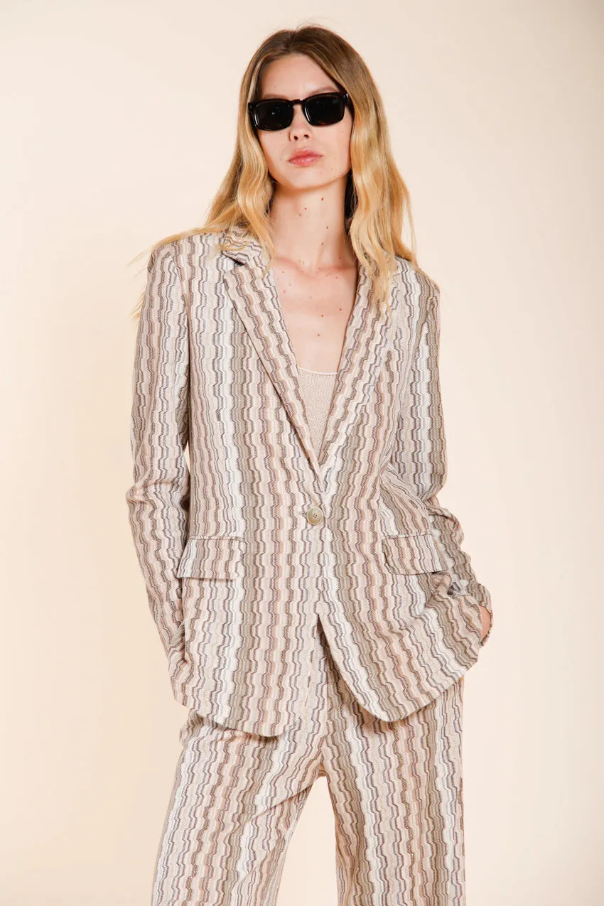Mason's Irene blazer donna beige jersey a righe