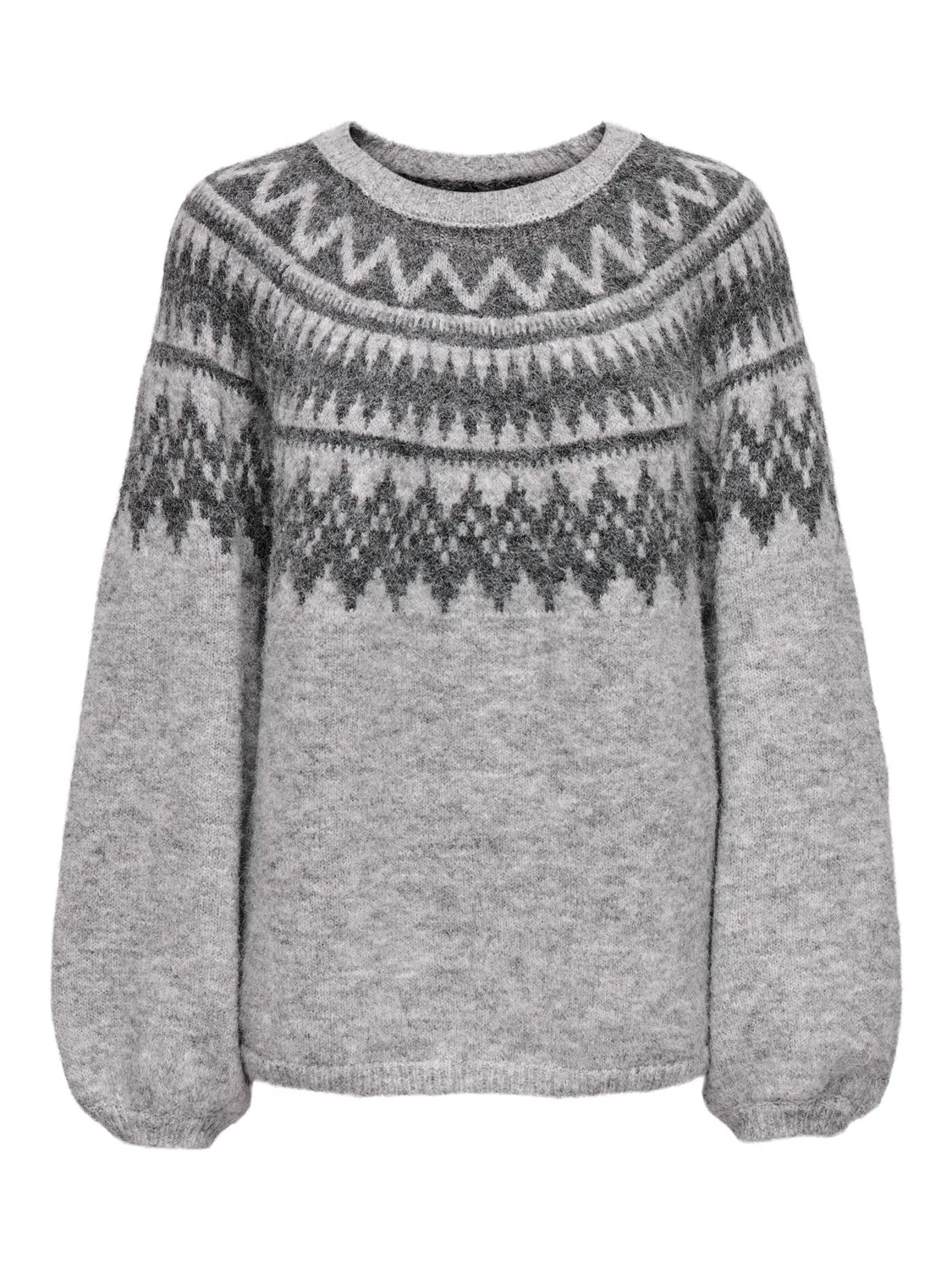 ONLY Onlreykja Maglia Girocollo L Grigio Melange