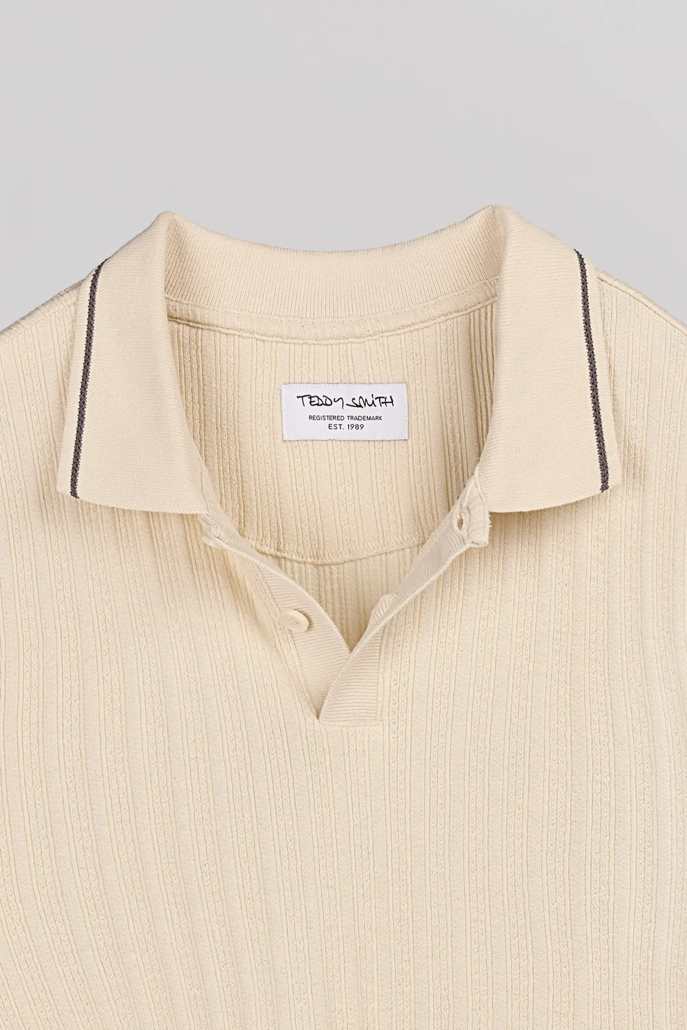 Teddy Smith P-Drice MC polo crema jacquard