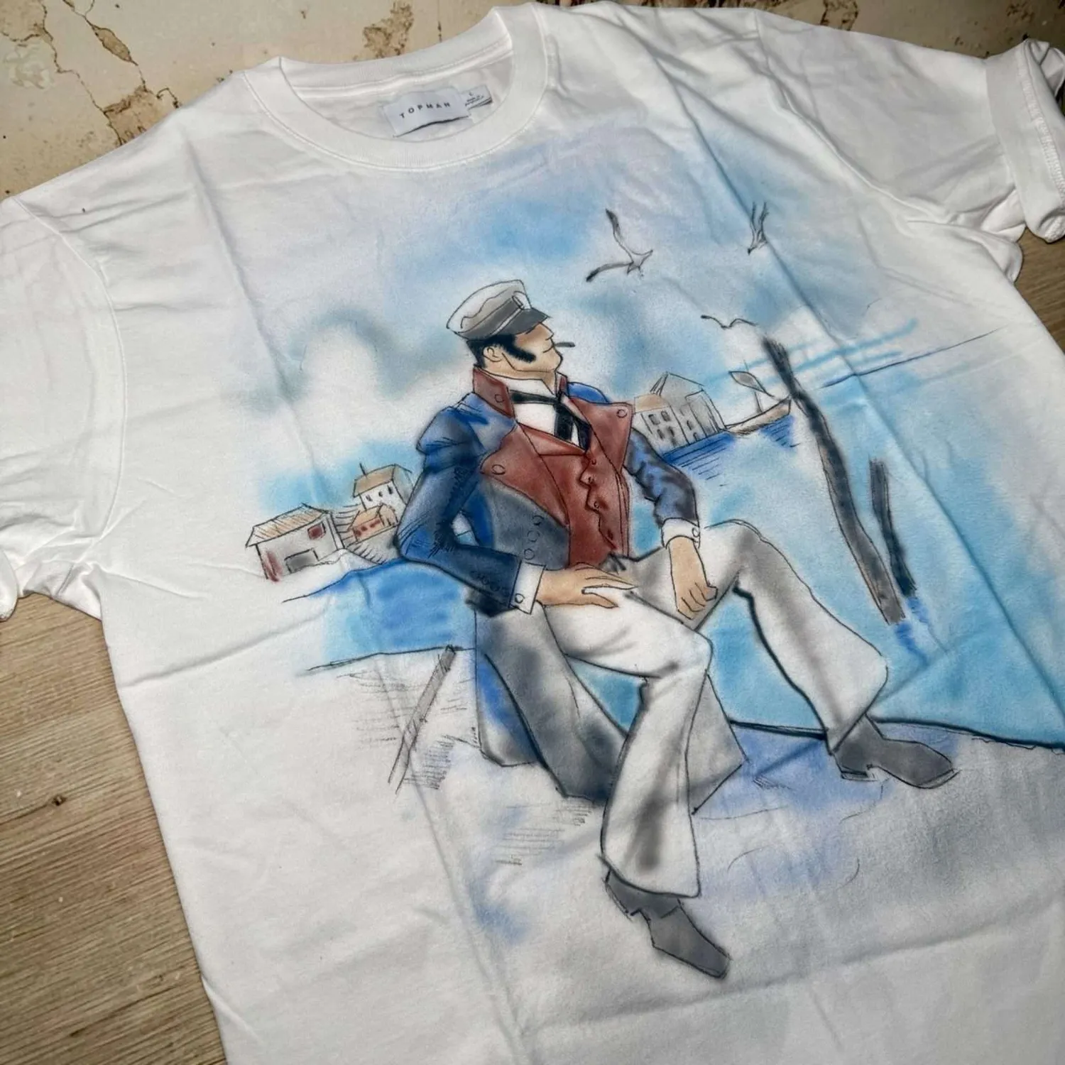 Never Say Never Corto Maltese t-shirt dipinta a mano