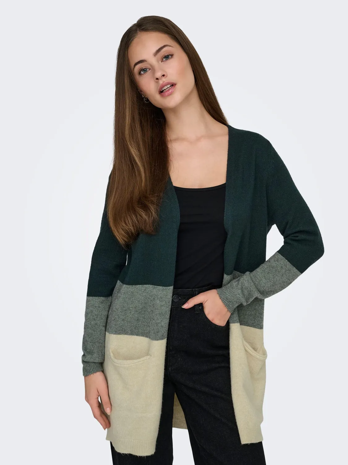 Only Onlqueen cardigan donna aperto maglia morbida