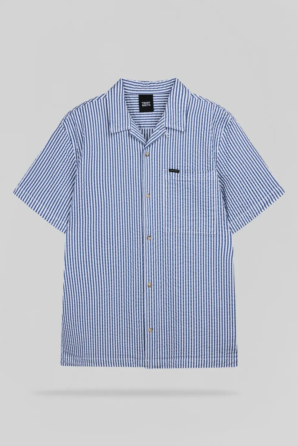 Teddy Smith C-Tiamo MC camicia indigo collo cubano