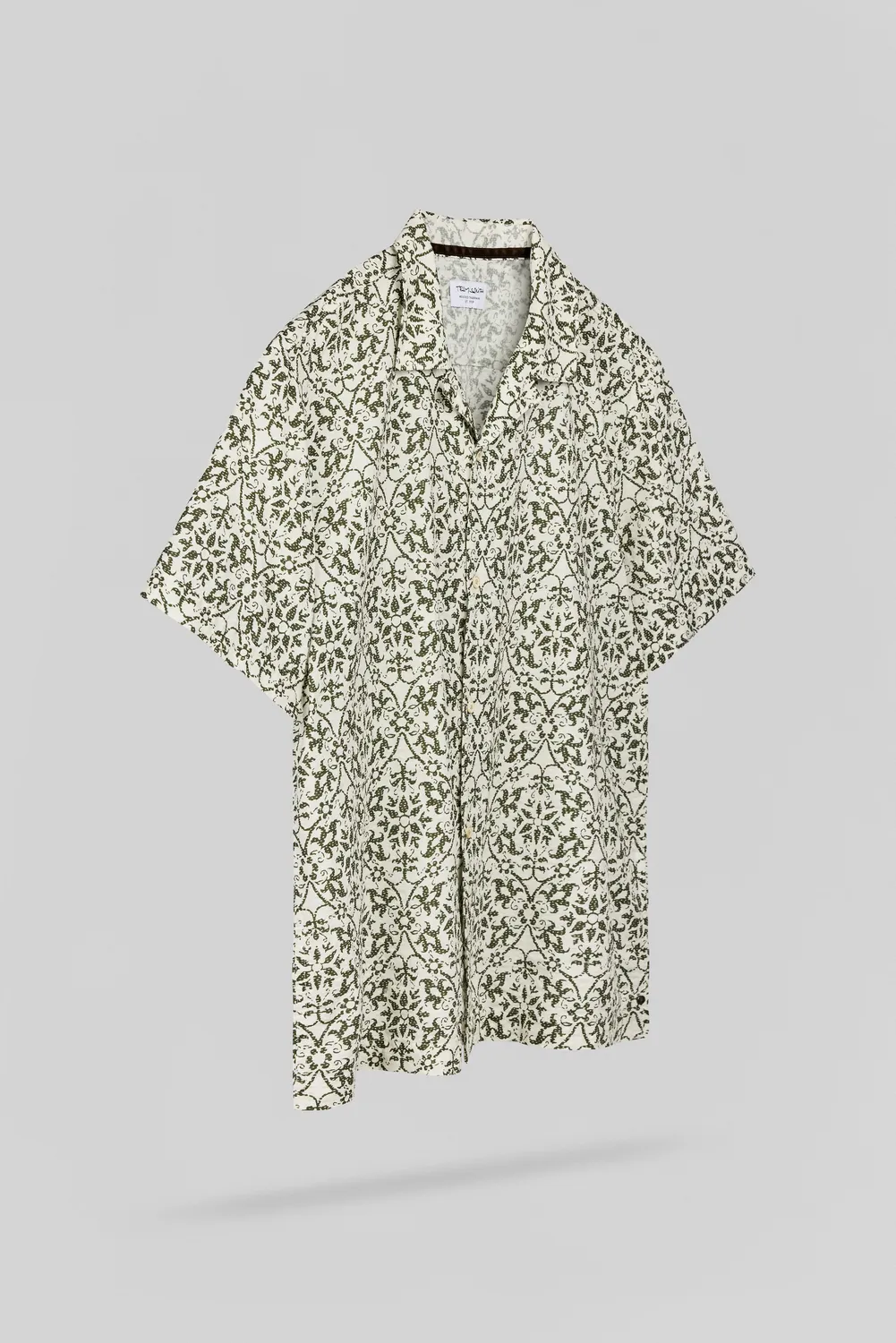 Teddy Smith C-Raymond MC camicia hawaiana cream fantasia
