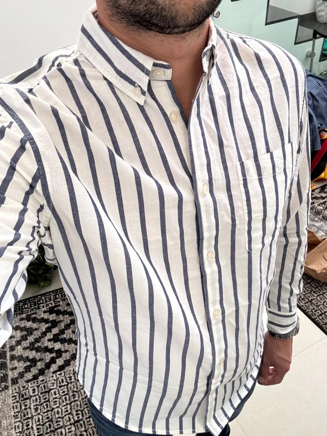 Pepe Jeans Mont camicia lino righe taglia M