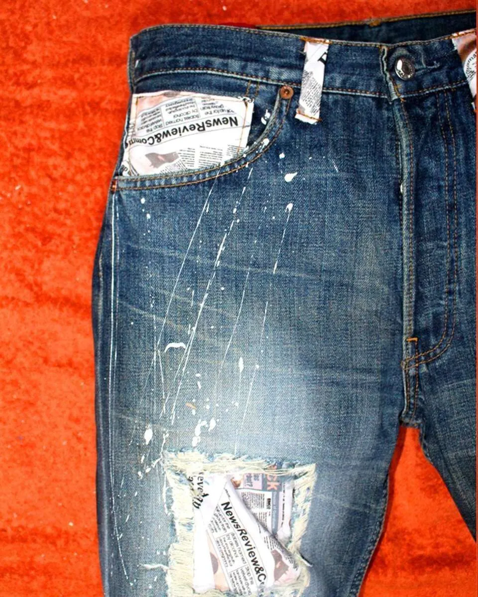 Never Say Never Levi’s Giornale jeans vintage tessuto custom