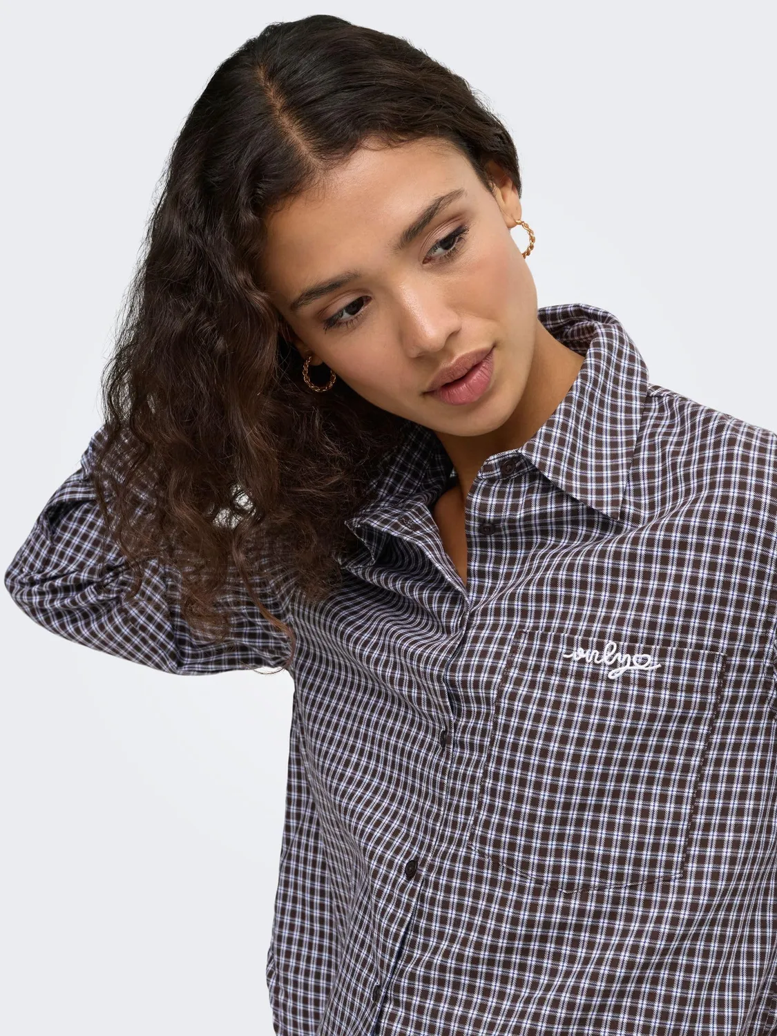 ONLY Onlsurani camicia a quadri donna Blu Marine