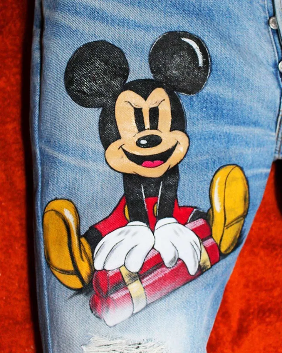 Levi's Vintage Topolino Bad Dinamite jeans dipinti a mano