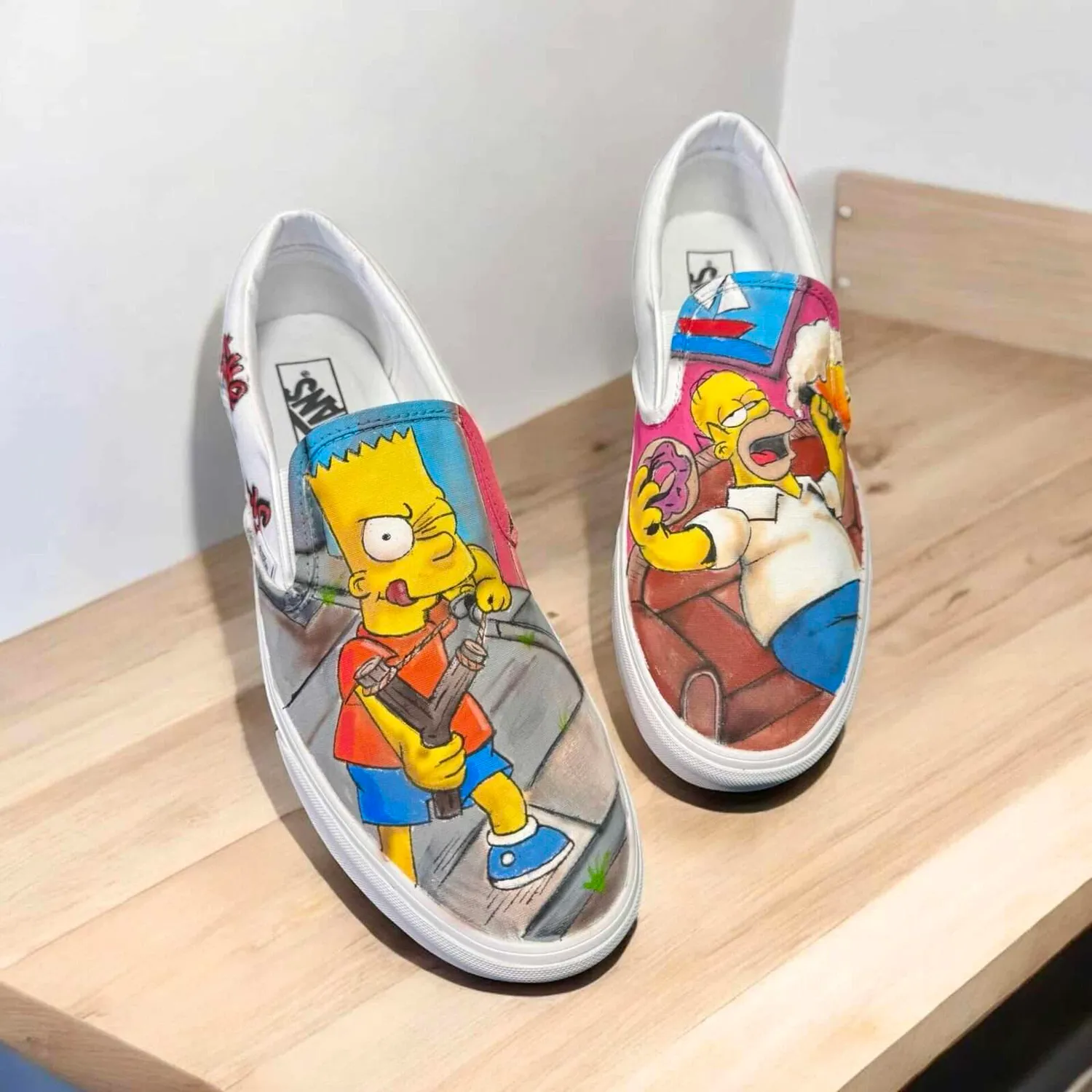 Vans Slip-On The Simpsons scarpe dipinte a mano