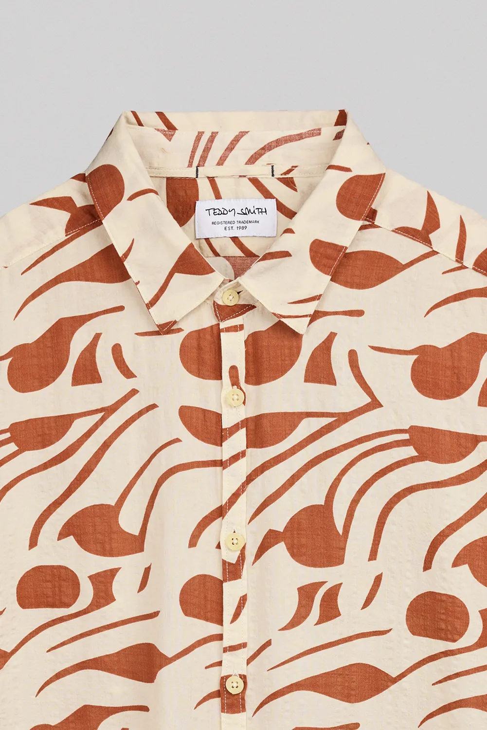 Teddy Smith C-Dixon MC camicia fantasia crema uomo