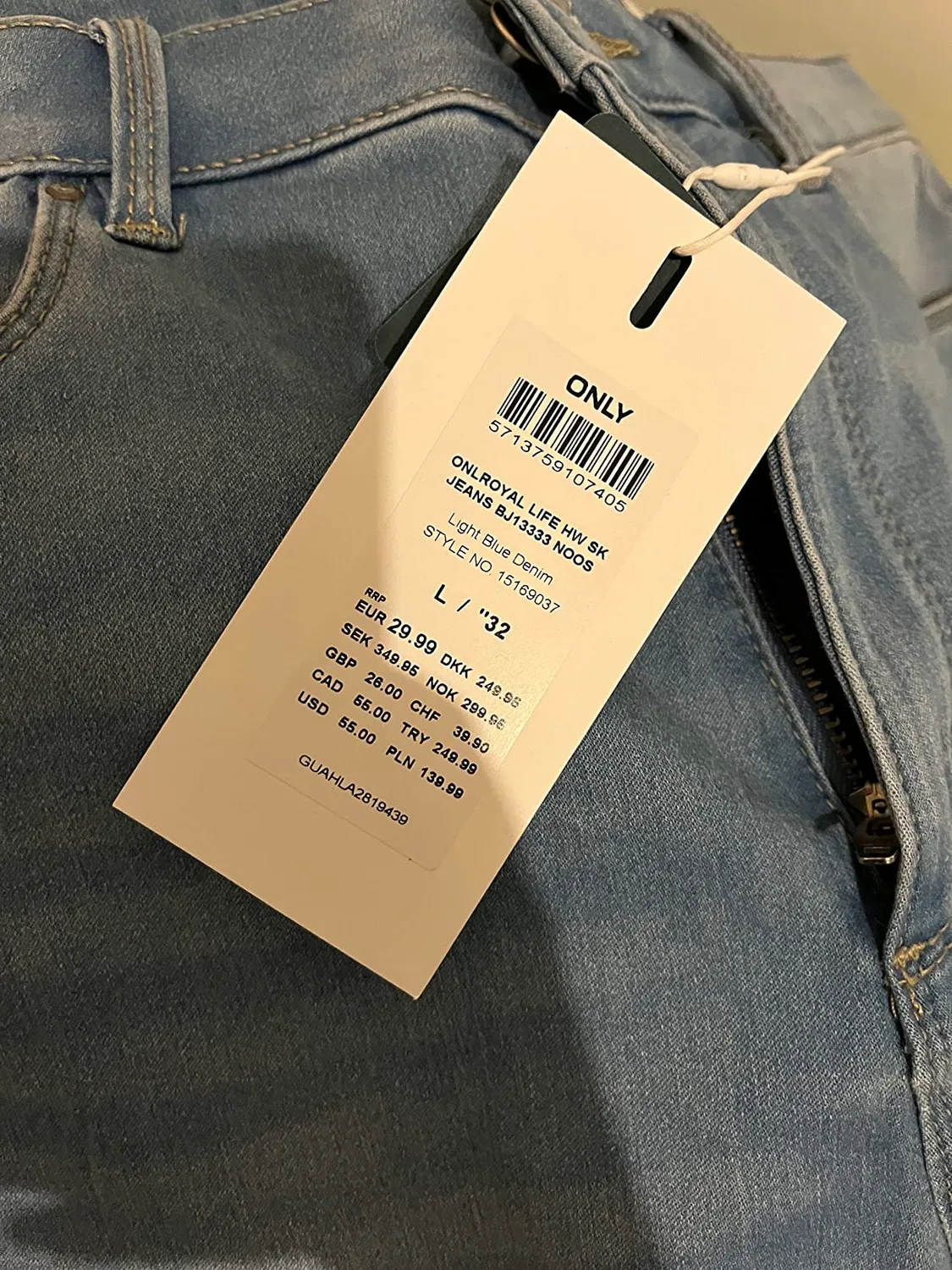 ONLY Onlroyal jeans skinny donna vita alta