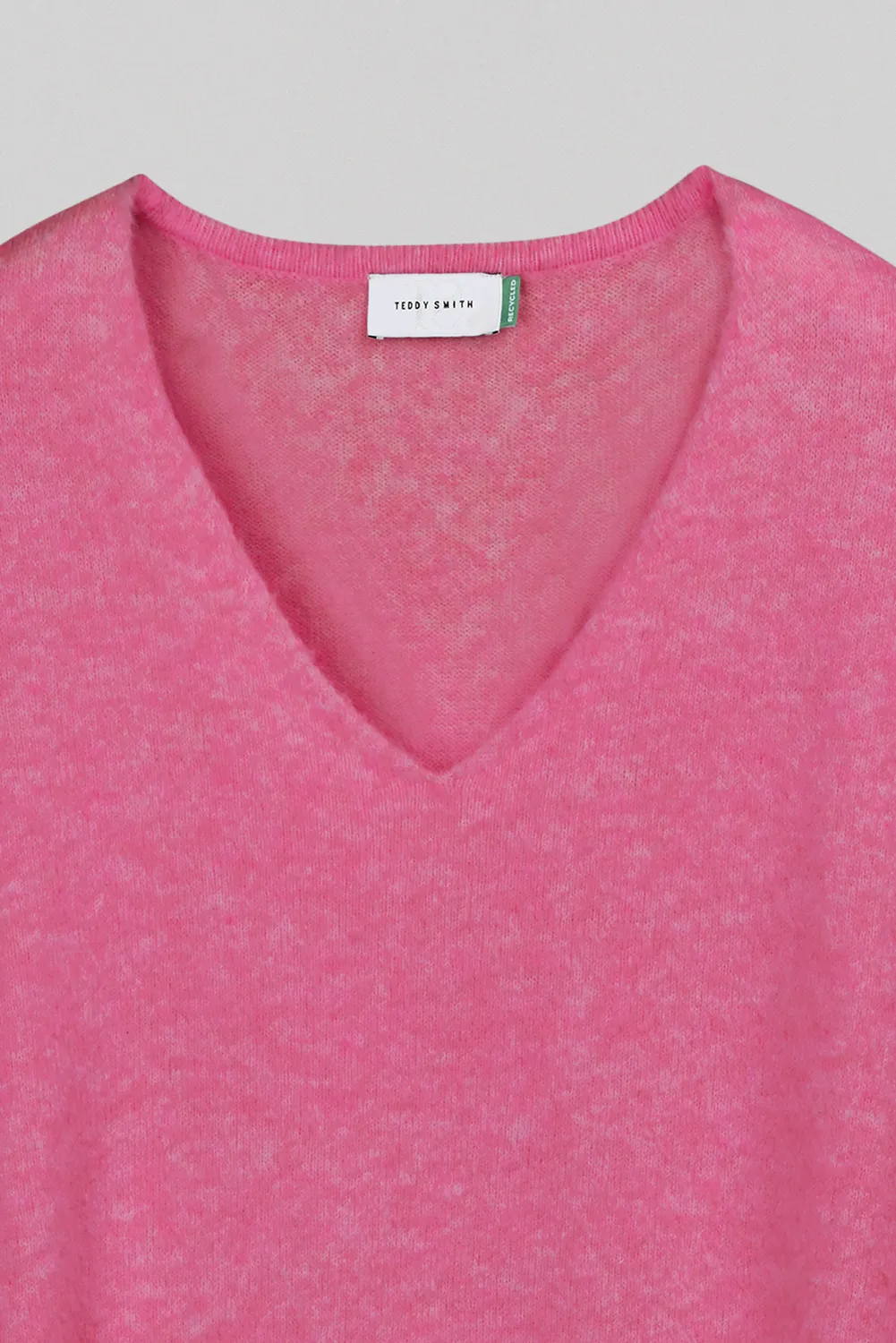 Teddy Smith P-Billie pull donna scollo V fucsia chiné