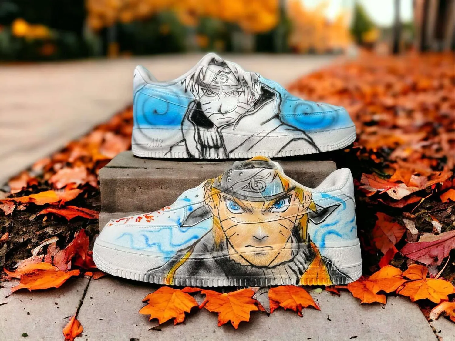 Never Say Never Air Force 1 Naruto Uzumaki Sneakers Dipinte Mano