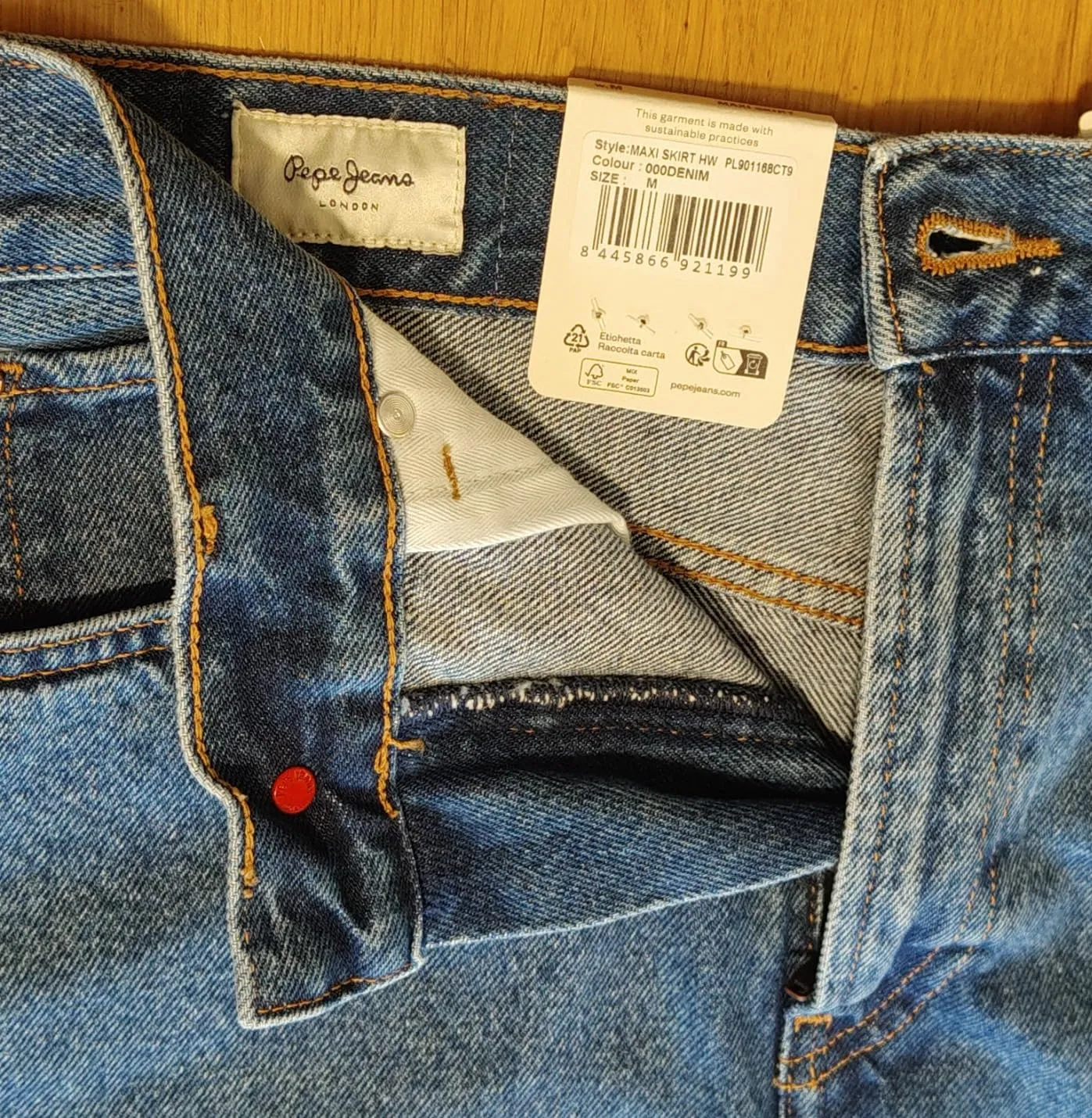 Pepe Jeans Maxi Skirt HW Gonna denim S blue stone wash