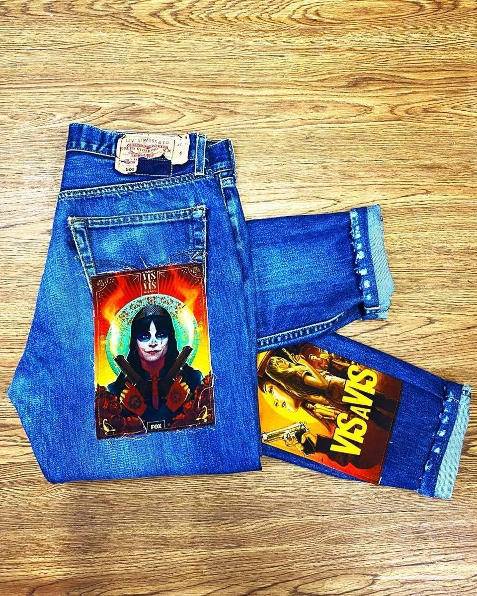 Levi’s Vintage Vis a Vis jeans fumetto personalizzato