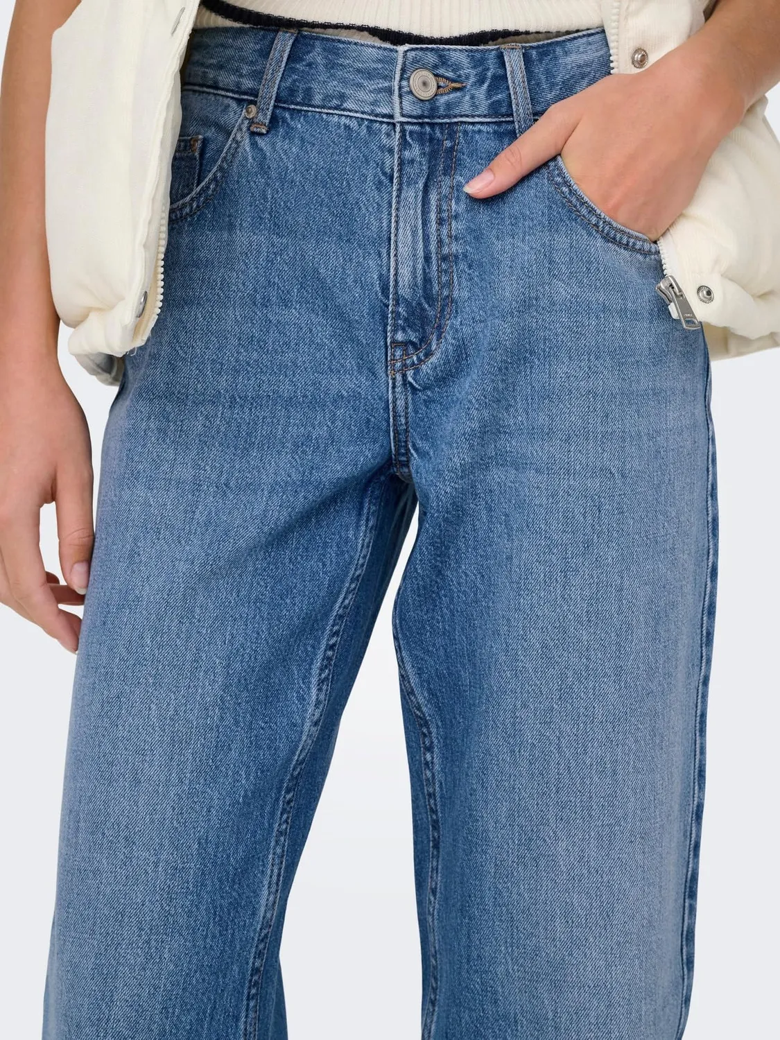 Only Onllumi Mom Jeans Donna 34L Blu Denim Medio