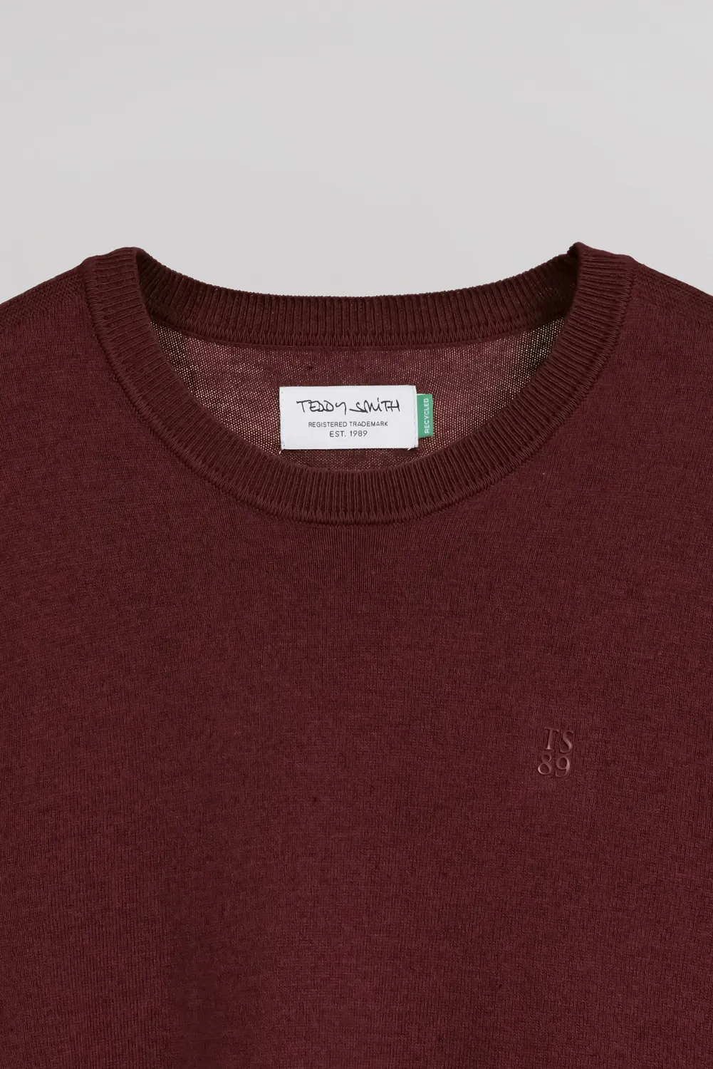 Teddy Smith Martino maglione uomo bordeaux slim