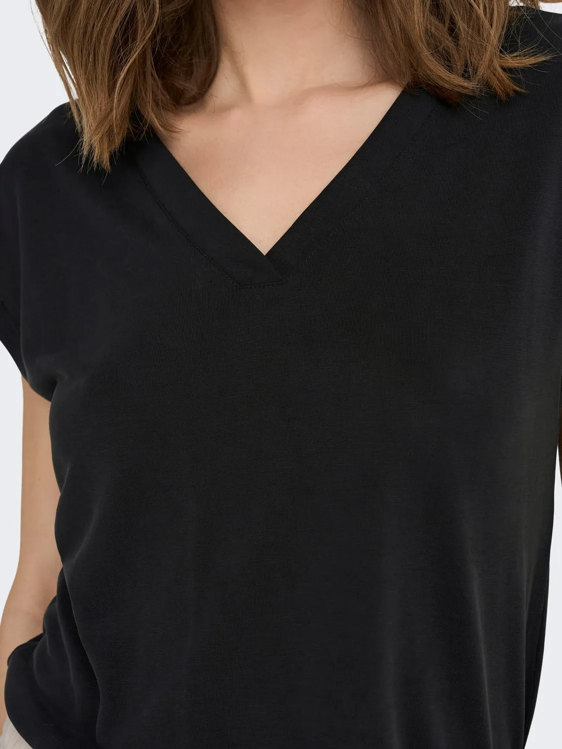 Only Onlfree top donna XL nero scollo V