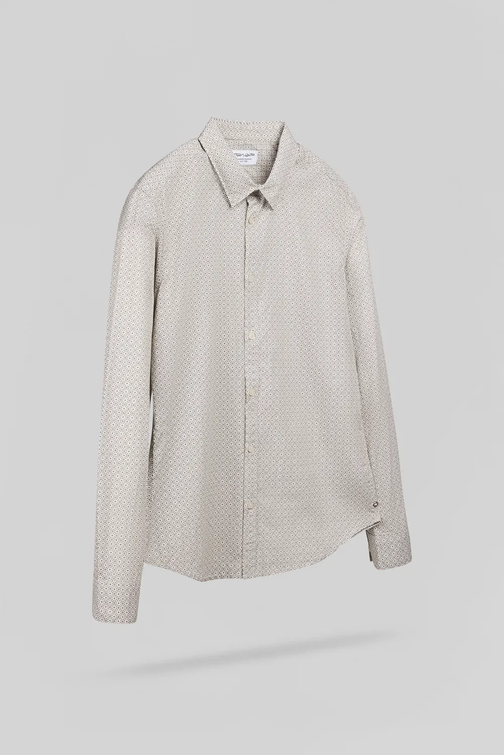 Teddy Smith Carton Camicia Uomo Slim Cream Stampa