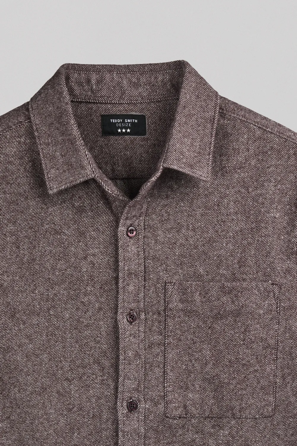 Teddy Smith C-Scott Camicia Flanella Marrone Prugna Uomo