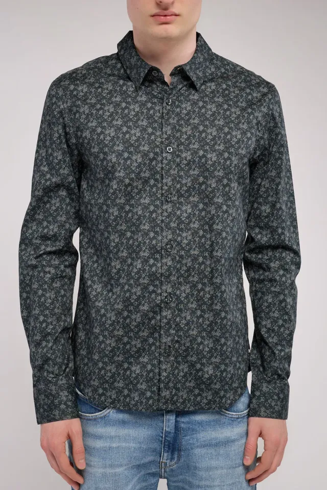 Teddy Smith Carton camicia uomo kaki elasticizzata