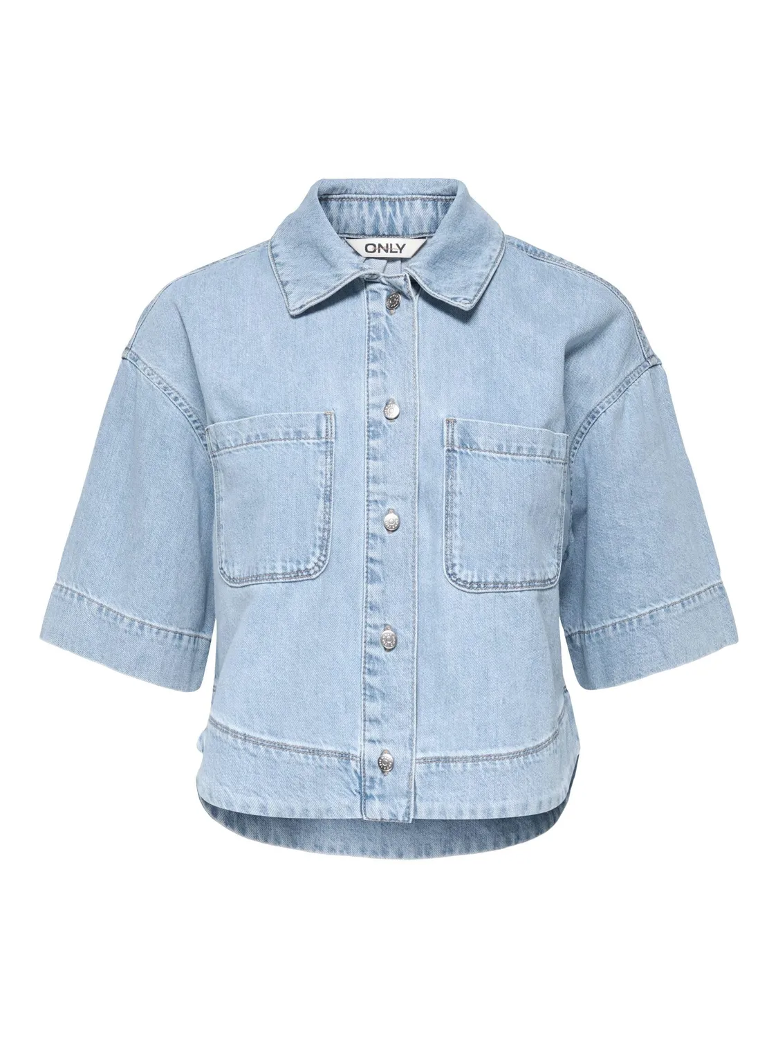 ONLY Onlcleo camicia jeans light blue denim lavaggio chiaro