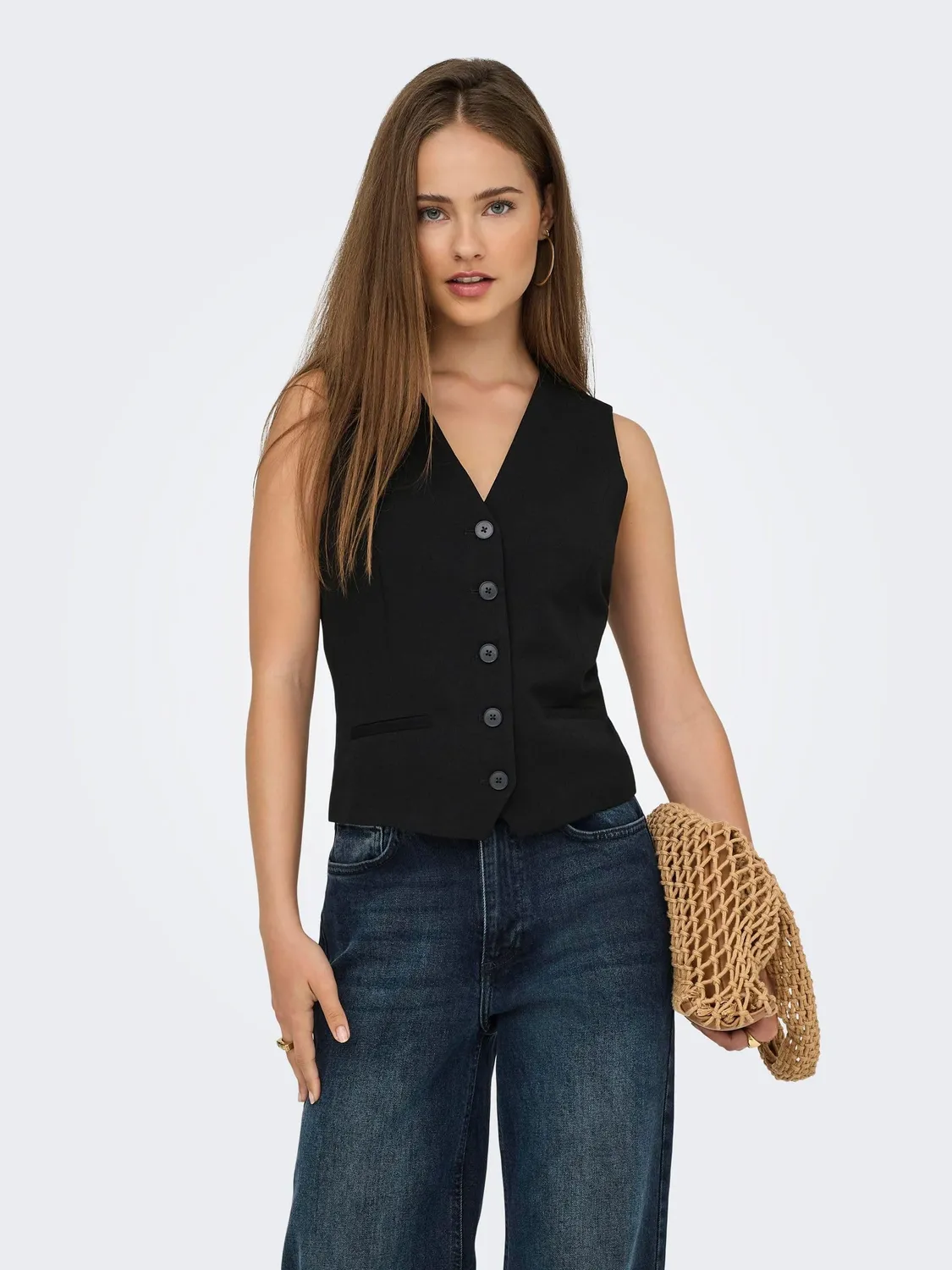 ONLY Onliris-Hattie Gilet Sartoriale monopetto
