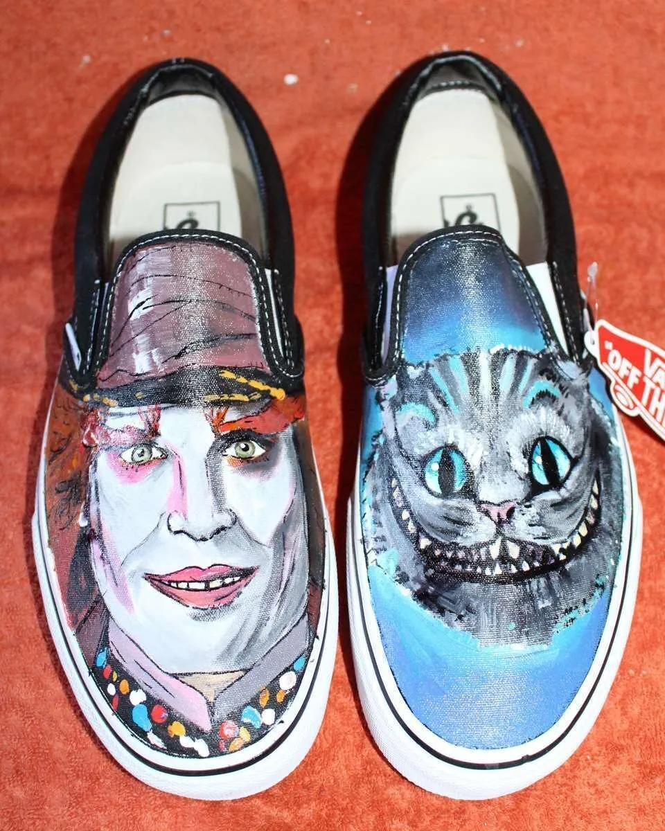 Never Say Never Vans Slip-On Alice Cappellaio dipinte a mano