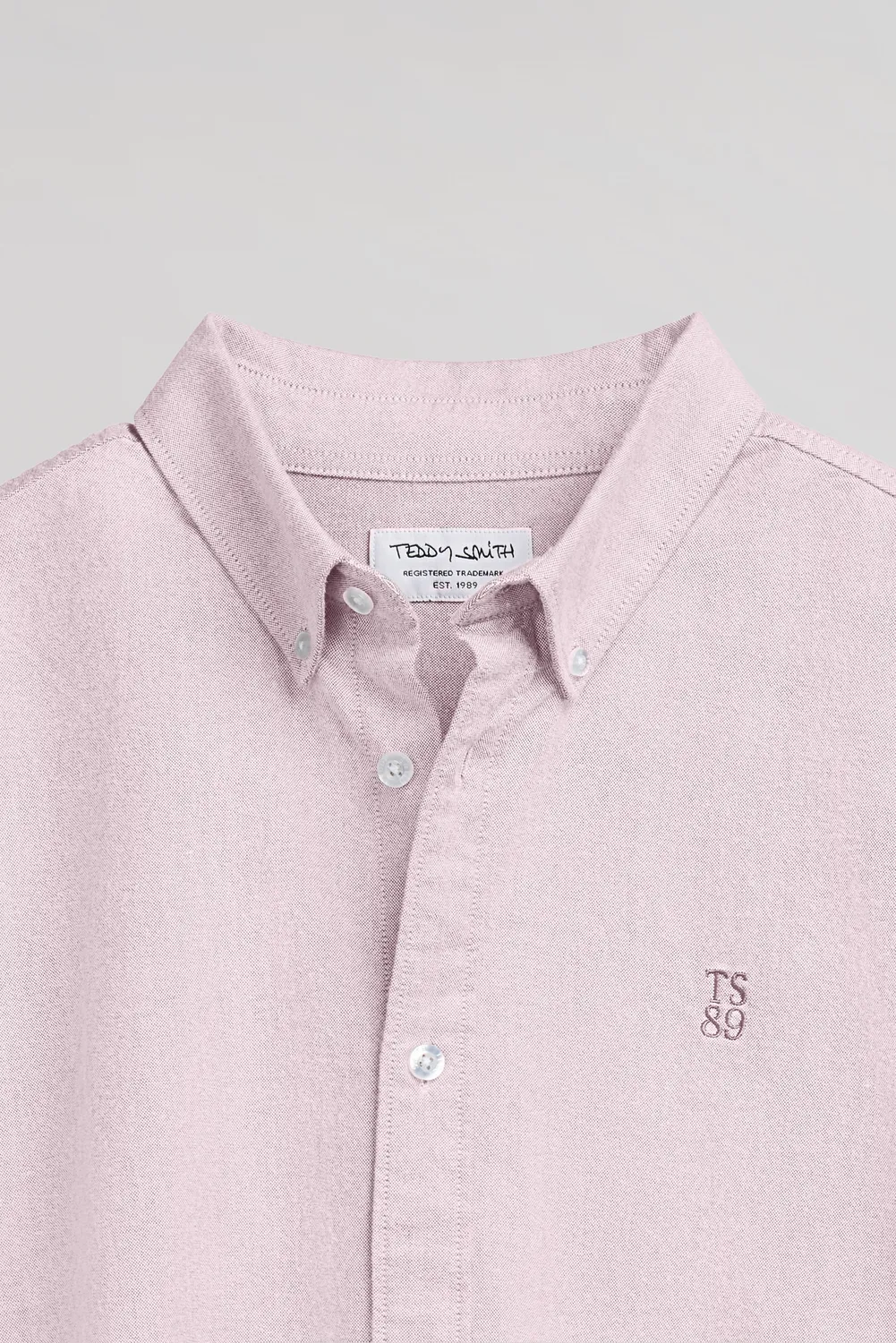 Teddy Smith C-Stan ML camicia oxford rosa uomo